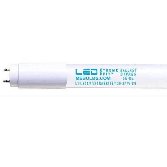 LED Bulbs Tubes - 4ft T8 High Brightness Ballast-Bypass Glass L18.5T8 XTRABRITE™ 12YR (RETROFIT FLUORESCENT)