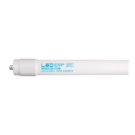 LED Bulbs Tubes - Replace Fluorescent 8FT T8 Single Pin Direct Install -Glass 5000K L96T8IS 42W XtraBrite DI 12YR - F96T8-IS replacement